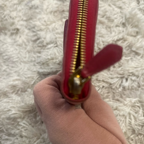 Prada Pink Saffiano Leather Continental Bow Long Zippy Wallet Zip Around Gold - Picture 4 of 11